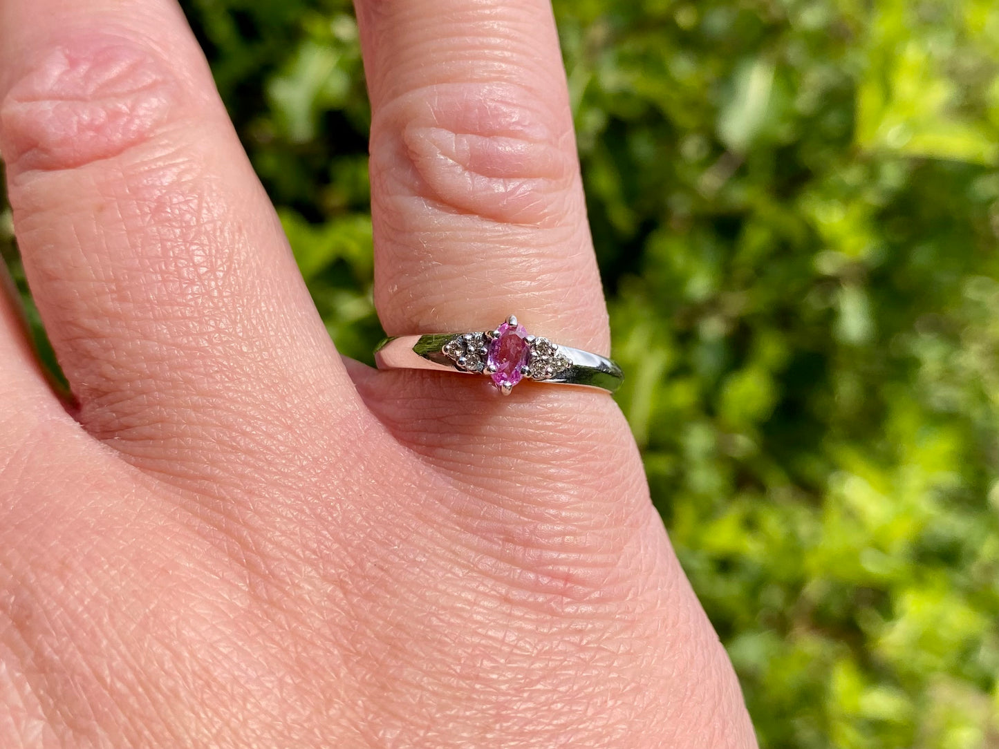 9ct Gold Pink Sapphire & Diamond Ring
