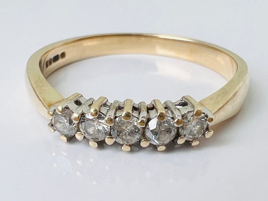9ct Gold Five-Stone Diamond Ring