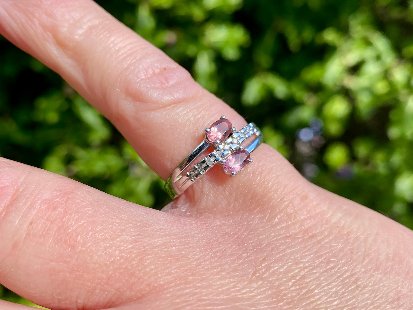 9ct Gold Pink Tourmaline & Diamond Ring