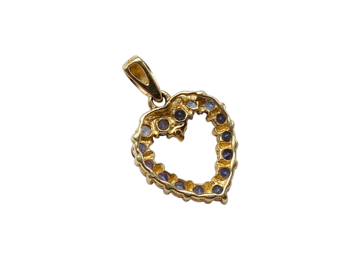 9ct Gold Tanzanite & Diamond Heart Pendant