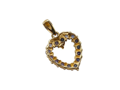 9ct Gold Tanzanite & Diamond Heart Pendant