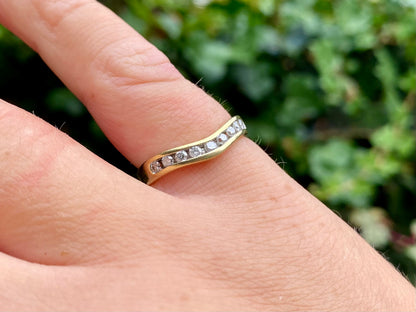 18ct Gold Diamond Wishbone/Chevron Ring