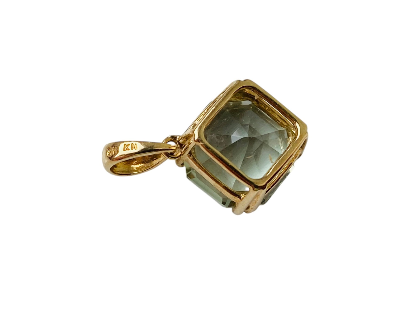 9ct Gold Green Amethyst Pendant