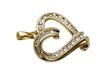 9ct Gold Diamond Heart Pendant