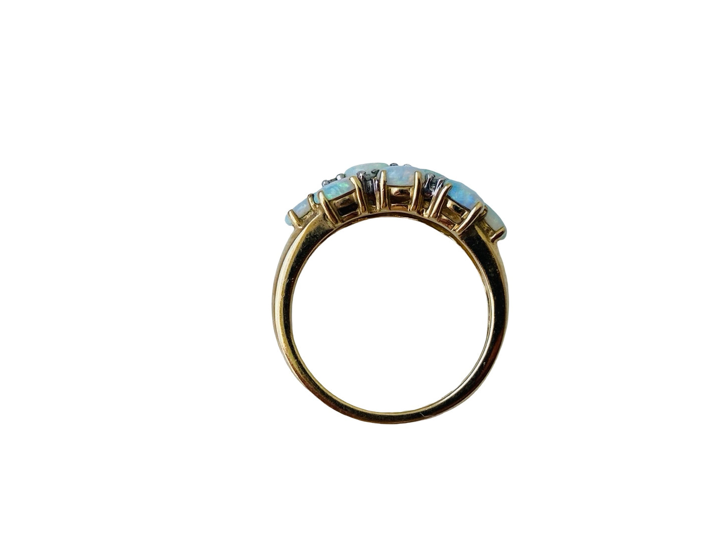 9ct Gold Opal & Diamond Ring