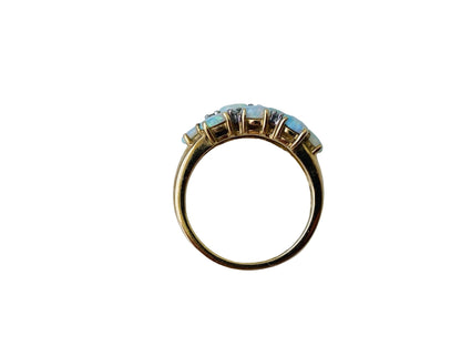 9ct Gold Opal & Diamond Ring