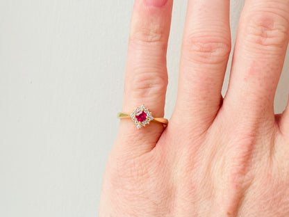 18ct Gold Ruby & Diamond Ring