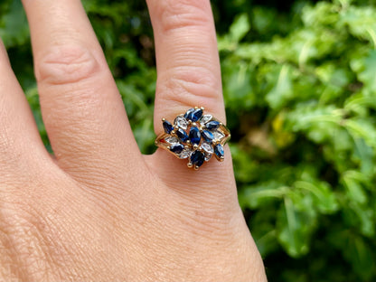 9ct Gold Sapphire & Diamond Ring