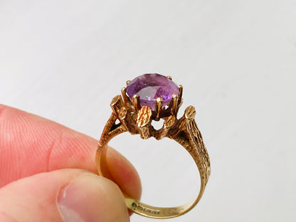 Vintage 9ct Gold Amethyst Ring