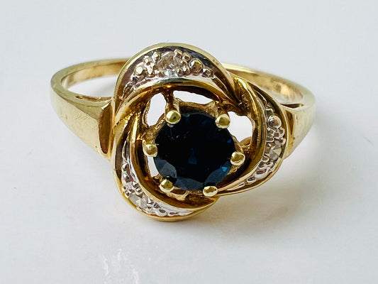 14ct Gold Sapphire & Diamond Ring