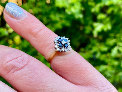 Vintage 18ct Gold Sapphire & Diamond Ring