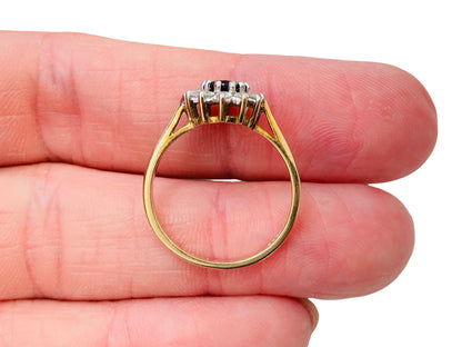 Vintage 9ct Gold Sapphire & Diamond Ring