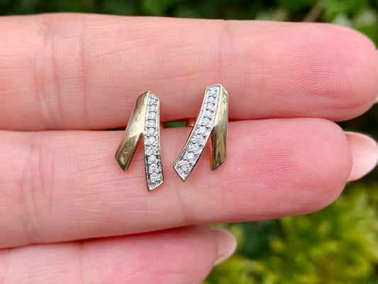 9ct Gold Diamond Earrings