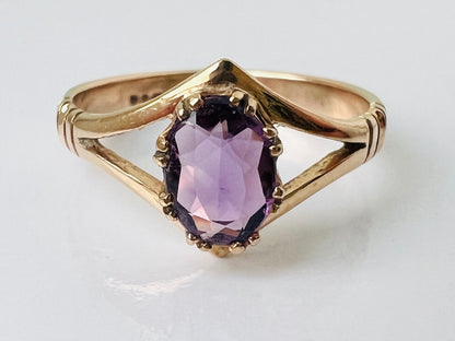 Vintage 9ct Gold Amethyst Ring
