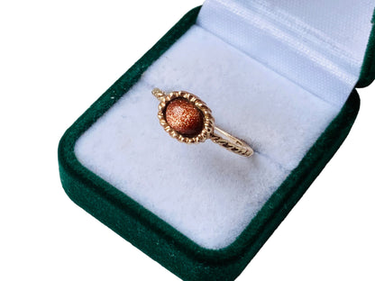 Vintage 9ct Gold Goldstone Ring