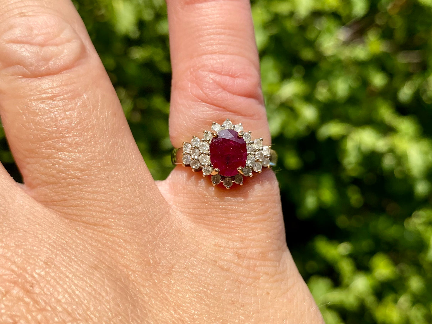 9ct Gold Ruby & Diamond Ring