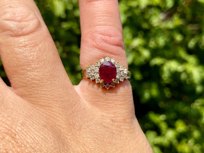 9ct Gold Ruby & Diamond Ring