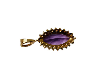 9ct Gold Amethyst & Diamond Pendant