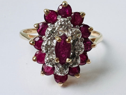 9ct Gold Ruby & Diamond Ring