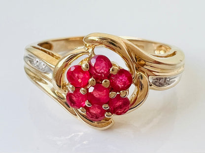 9ct Gold Ruby & Diamond Ring