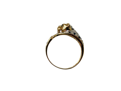 9ct Gold Sapphire & Diamond Panther Ring