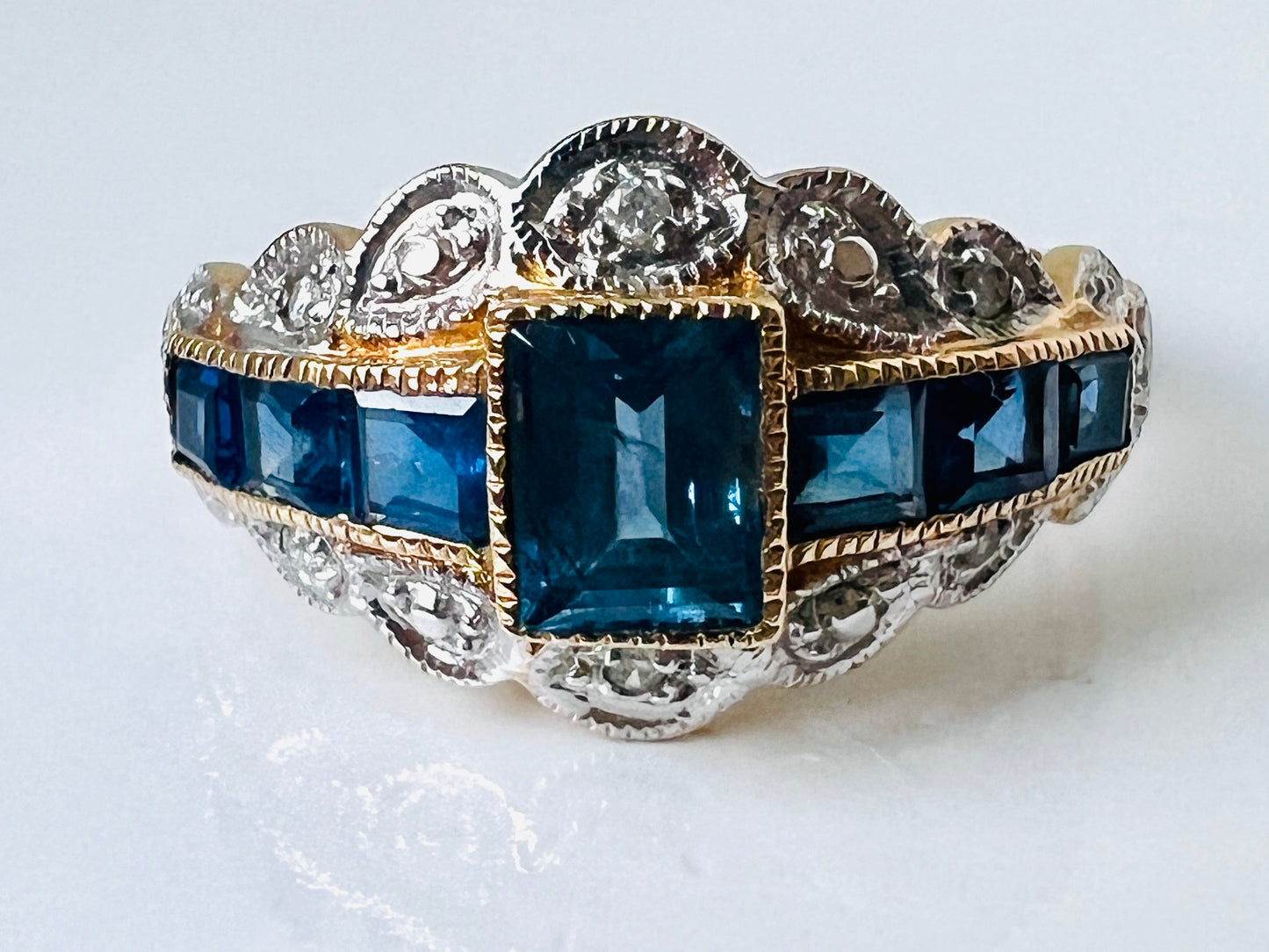 9ct Gold Luke Stockley Sapphire & Diamond Ring