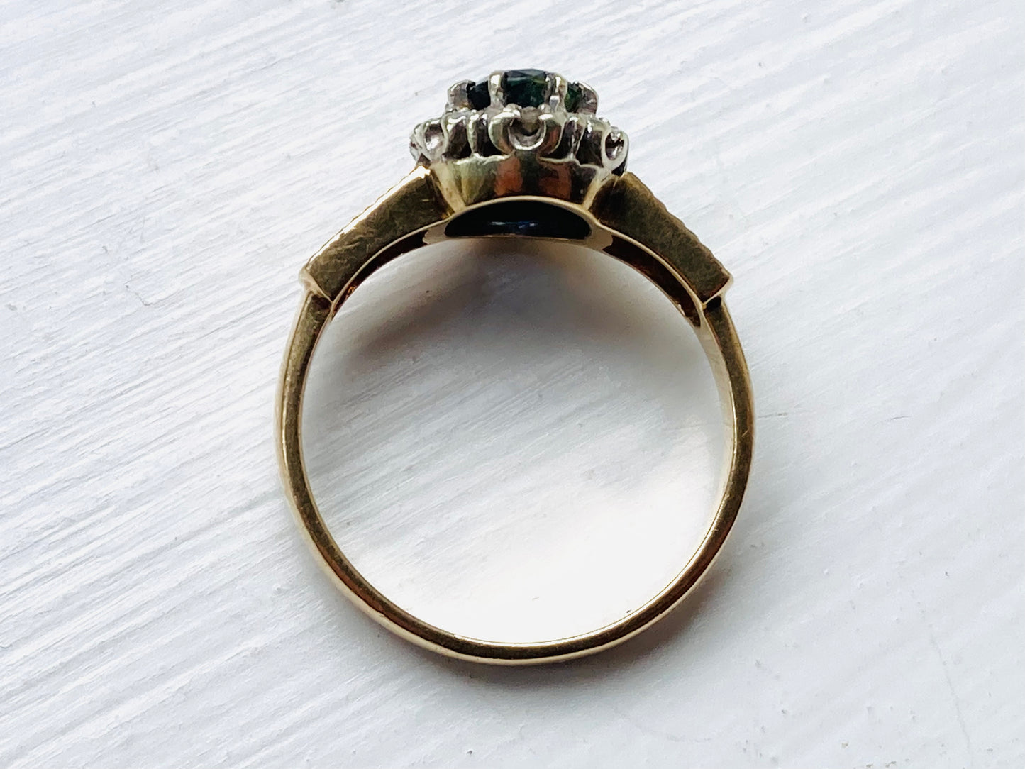 Vintage 9ct Gold Sapphire & Diamond Ring