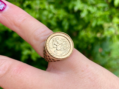 9ct Gold Coin Ring