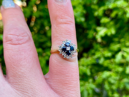 Vintage 18ct Gold Sapphire & Diamond Ring