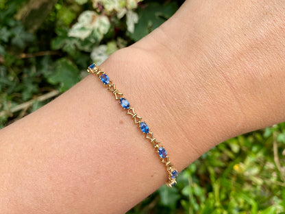 9ct Gold Sapphire Bracelet