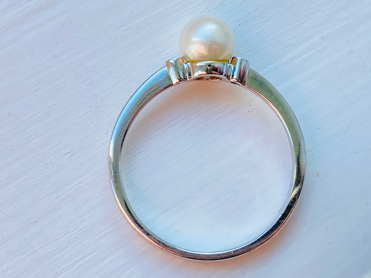 9ct Gold Pearl & Diamond Ring