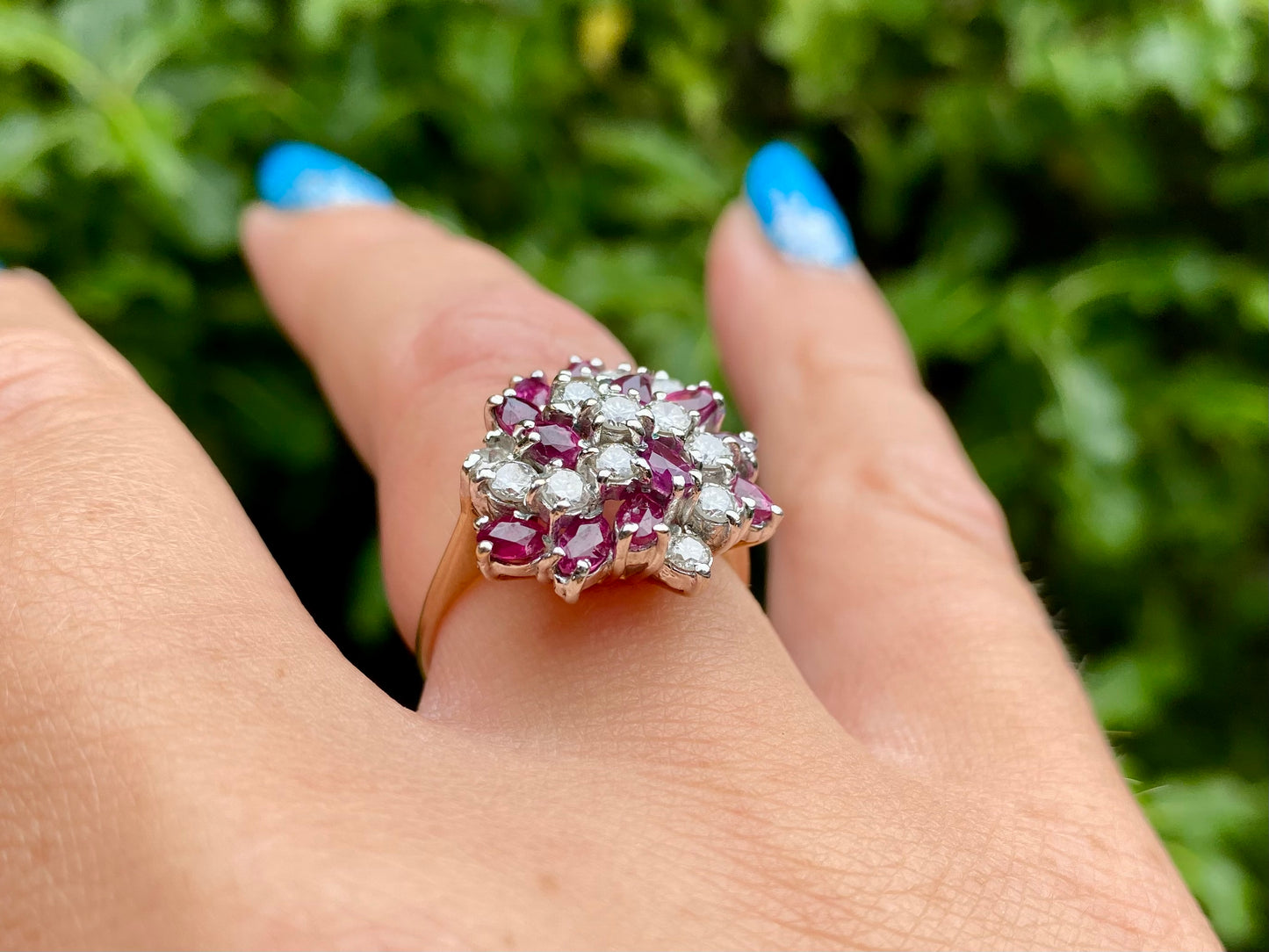Vintage 9ct Gold Ruby & Diamond Ring