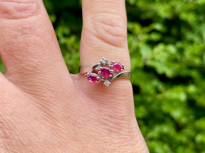 Vintage 14ct Gold Ruby & Diamond Ring