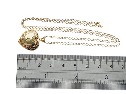 9ct Gold Locket Pendant With Necklace