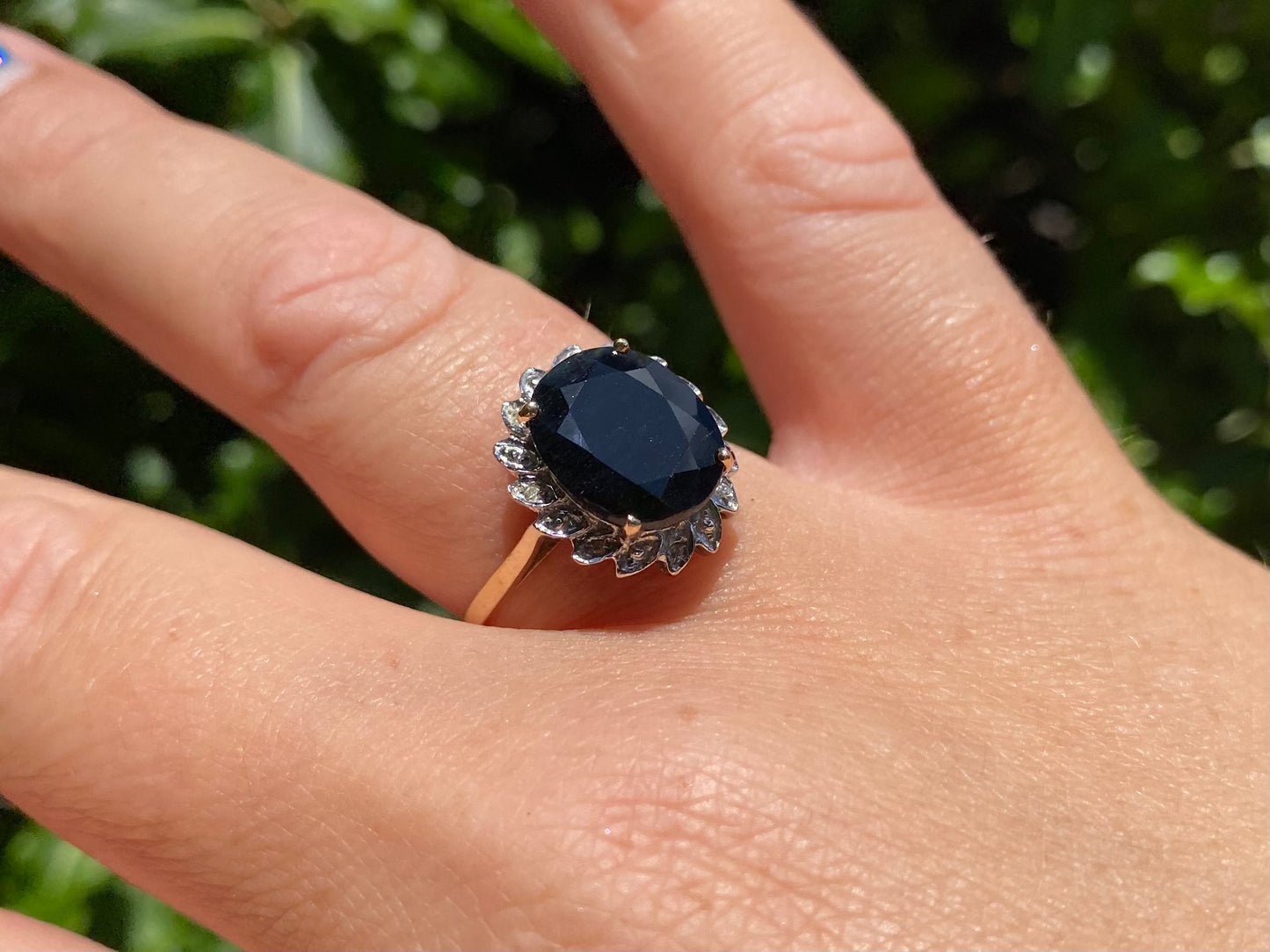 9ct Gold Sapphire & Diamond Ring