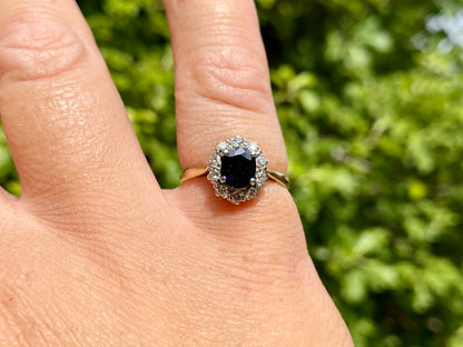 Antique 18ct Gold & Platinum Sapphire & Diamond Ring