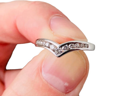 9ct Gold Diamond Wishbone Ring