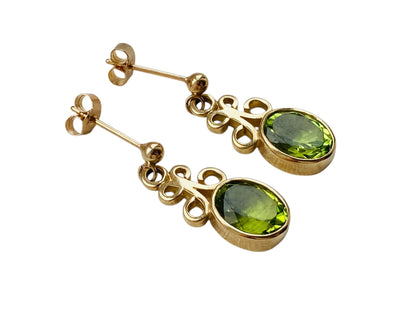 9ct Gold Peridot Earrings