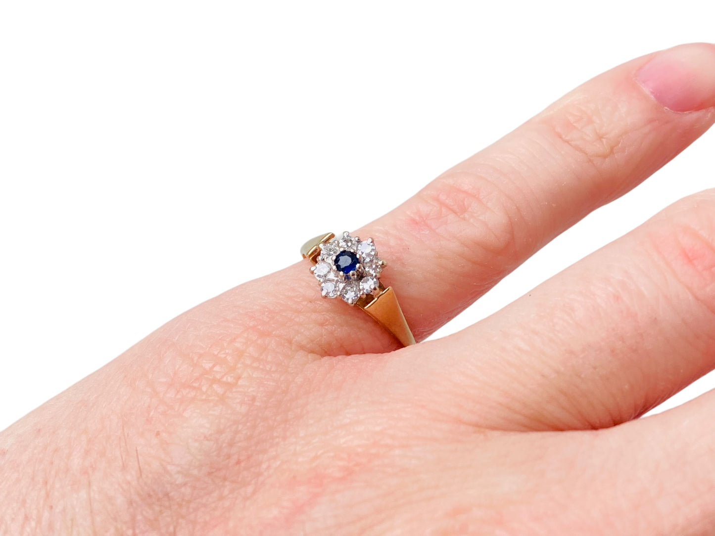 9ct Gold Sapphire & Diamond Cluster Ring