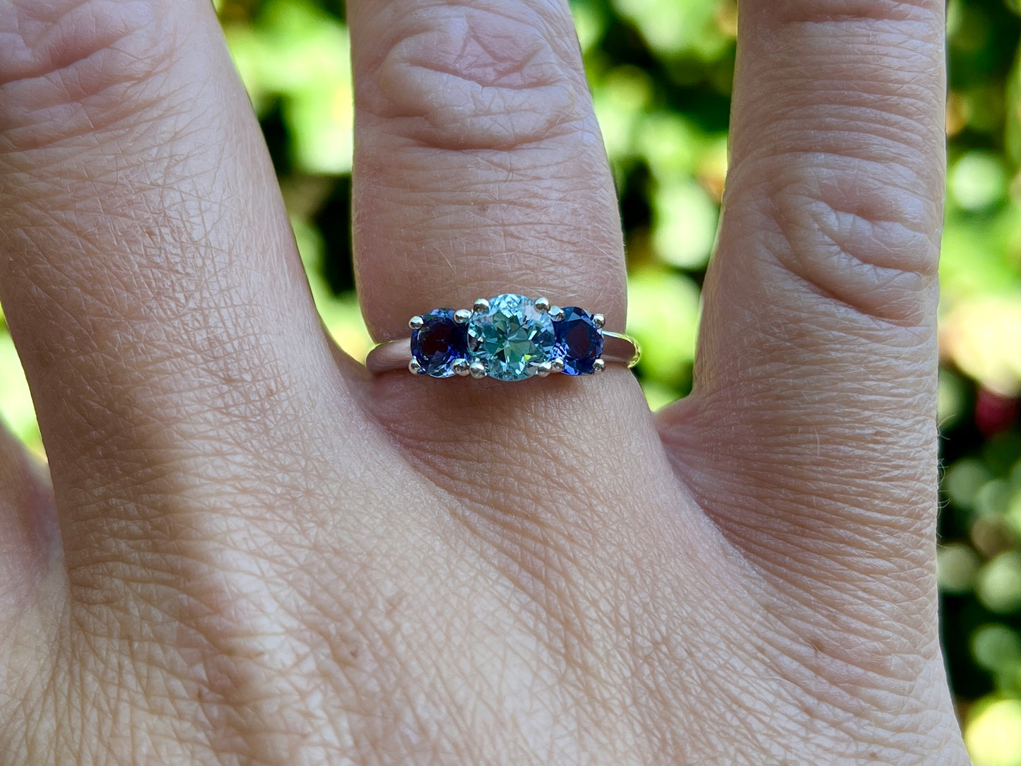 9ct Gold Aquamarine & Tanzanite Ring