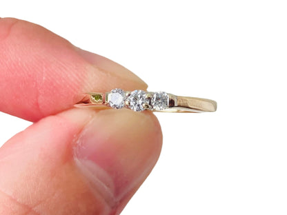 9ct Gold Three-Stone Diamond Ring