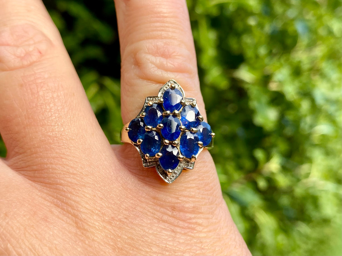 9ct Gold Sapphire & Diamond Ring