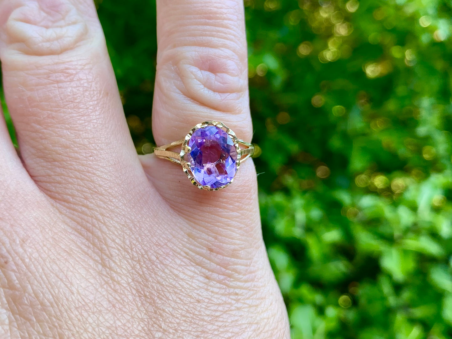 Vintage 9ct Gold Amethyst Ring