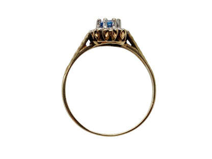 Vintage 9ct Gold Sapphire & Diamond Ring