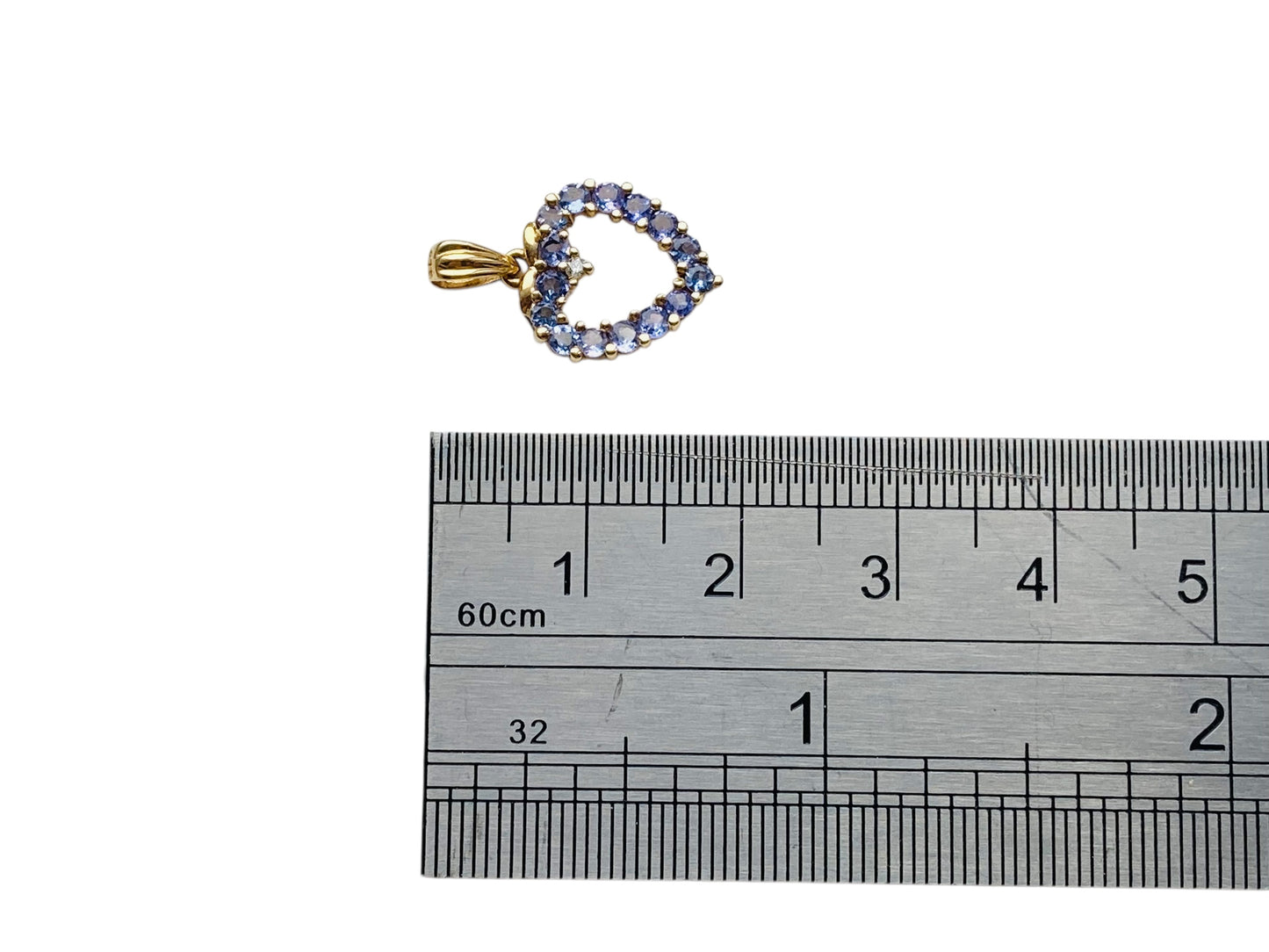 9ct Gold Tanzanite & Diamond Heart Pendant