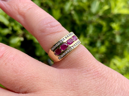 9ct Gold Ruby & Diamond Ring