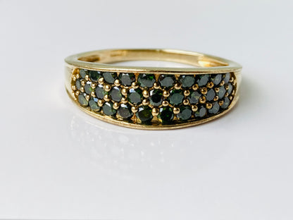 9ct Gold Green Diamond Ring