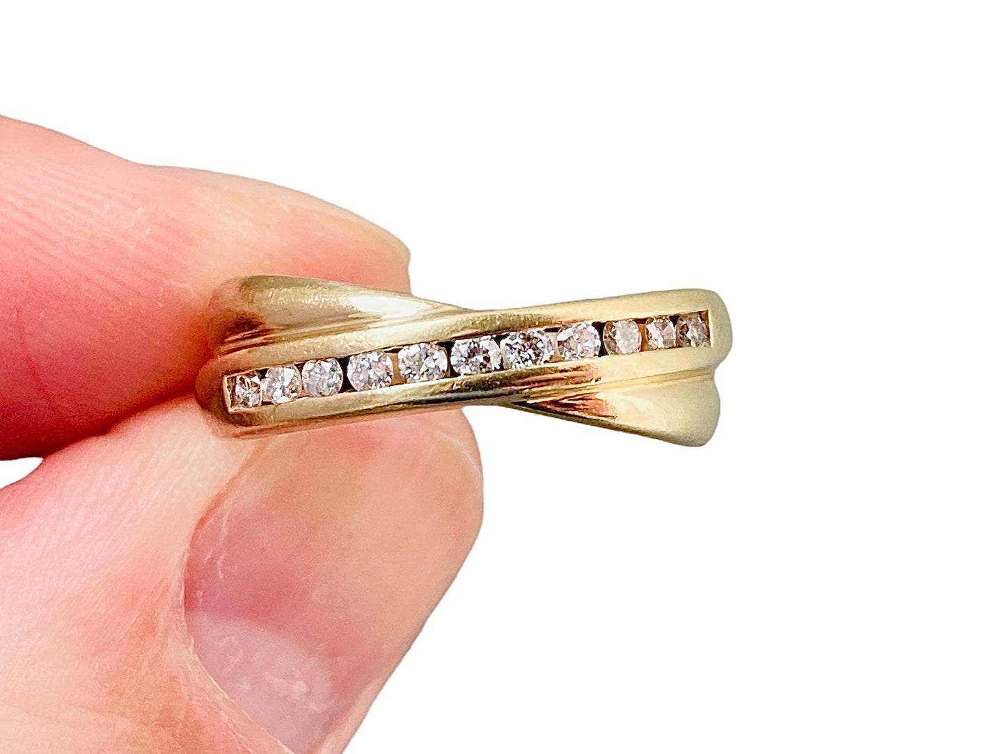 9ct Gold Diamond Crossover Ring