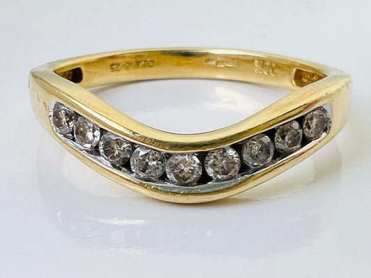 18ct Gold Diamond Wishbone/Chevron Ring