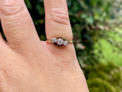 Antique 9ct Gold Diamond Ring